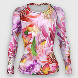 Рашгард женский Цветочный рай, цвет: 3D-принт