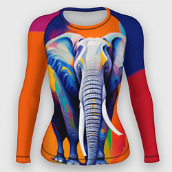 Рашгард женский Слон красочный, цвет: 3D-принт