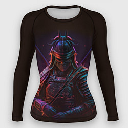 Рашгард женский Самурай - неоновые брызги, цвет: 3D-принт