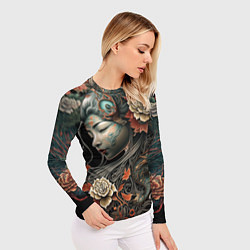 Рашгард женский Японская девушка Irezumi, цвет: 3D-принт — фото 2