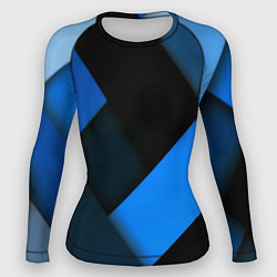 Рашгард женский Геометрия синие полосы, цвет: 3D-принт