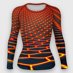 Рашгард женский Honeycomb yellow cyber, цвет: 3D-принт