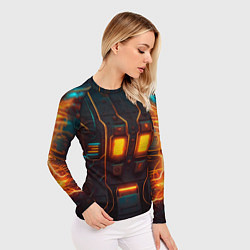 Рашгард женский Паттерн в стиле киберпанк, цвет: 3D-принт — фото 2