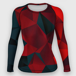 Рашгард женский Битва кубов красный и черный, цвет: 3D-принт