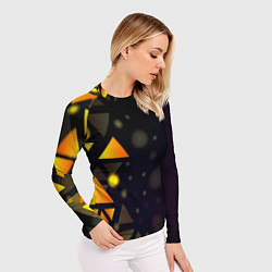 Рашгард женский Светящиеся треугольники боко, цвет: 3D-принт — фото 2