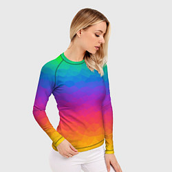 Рашгард женский Радужный цвет полигонов, цвет: 3D-принт — фото 2