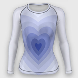 Рашгард женский Голубое сердце градиент, цвет: 3D-принт