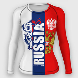 Женский рашгард Russia national team: white blue red