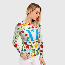 Рашгард женский ХВ с цветочным узором на Пасху, цвет: 3D-принт — фото 2