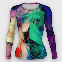 Женский рашгард Неоновые перья павлина