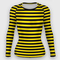 Рашгард женский Черно-желтые осиные полосы, цвет: 3D-принт