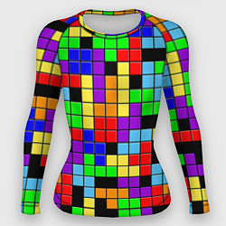 Рашгард женский Тетрис цветные блоки, цвет: 3D-принт