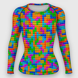 Рашгард женский Крупные блоки Тетрис, цвет: 3D-принт