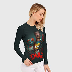 Рашгард женский Zombie simpsons, цвет: 3D-принт — фото 2