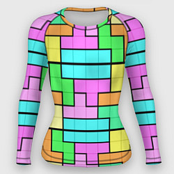 Рашгард женский Стена из блоков тетриса, цвет: 3D-принт
