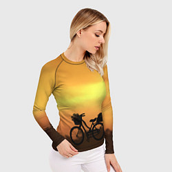 Рашгард женский Велосипед на закате, цвет: 3D-принт — фото 2