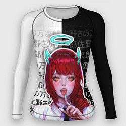 Рашгард женский Макима - иероглифы, цвет: 3D-принт