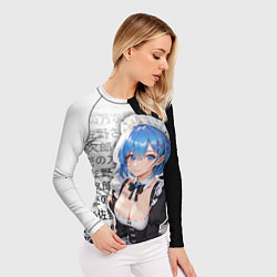 Рашгард женский Рем - re zero - иероглифы, цвет: 3D-принт — фото 2