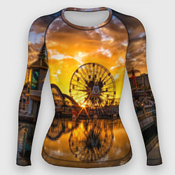 Рашгард женский Река и парк развлечений, цвет: 3D-принт