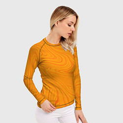 Рашгард женский Абстракция оранжевый, цвет: 3D-принт — фото 2