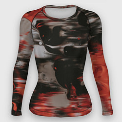 Женский рашгард Чёрные и красные волны