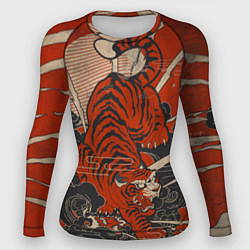 Рашгард женский Тигр в японском стиле, цвет: 3D-принт