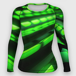 Рашгард женский Green neon abstract, цвет: 3D-принт