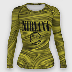 Рашгард женский Nirvana лого абстракция, цвет: 3D-принт
