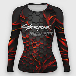 Женский рашгард Cyberpunk 2077 Phantom liberty red fire