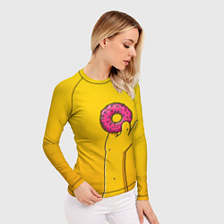 Рашгард женский Гомер и пончик, цвет: 3D-принт — фото 2