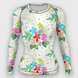 Рашгард женский Весенние букеты, цвет: 3D-принт