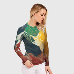 Рашгард женский Мраморная радуга, цвет: 3D-принт — фото 2