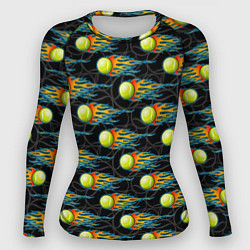 Рашгард женский Мячики теннисные, цвет: 3D-принт