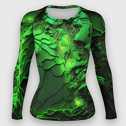 Рашгард женский Объемная зеленая текстура, цвет: 3D-принт