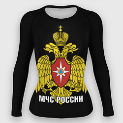 Рашгард женский МЧС России - герб, цвет: 3D-принт