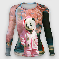 Рашгард женский Милая панда в пуховике, цвет: 3D-принт
