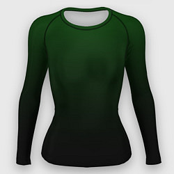 Рашгард женский Градиент чёрно-зеленый, цвет: 3D-принт