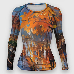 Рашгард женский Осенний город импрессионизм, цвет: 3D-принт