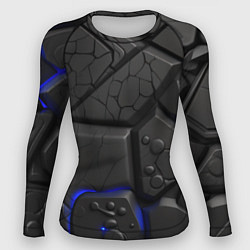 Рашгард женский Черные объемные плиты, цвет: 3D-принт