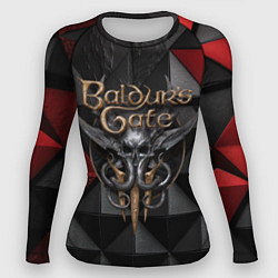 Рашгард женский Baldurs Gate 3 logo red black, цвет: 3D-принт