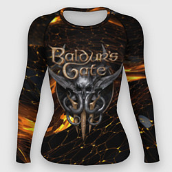 Женский рашгард Baldurs Gate 3 logo gold and black