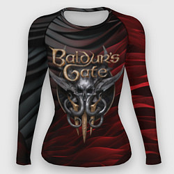 Рашгард женский Baldurs Gate 3 logo dark red black, цвет: 3D-принт