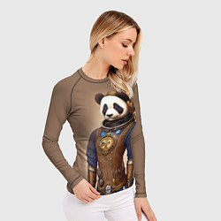 Рашгард женский Крутой панда в стиле стимпанк - нейросеть, цвет: 3D-принт — фото 2