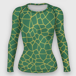 Рашгард женский Зелёная текстура - нейросеть, цвет: 3D-принт
