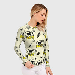 Рашгард женский Дог силуэт собаки и веточка, цвет: 3D-принт — фото 2