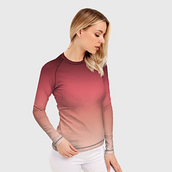 Рашгард женский Градиент красно-бежевый, цвет: 3D-принт — фото 2
