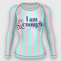 Женский рашгард I am Kenough - фраза и костюм Кена в полоску