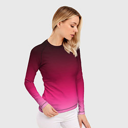 Рашгард женский Розово-малиновый градиент, цвет: 3D-принт — фото 2