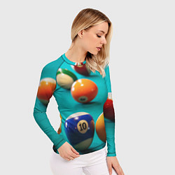 Рашгард женский Бильярдные шары, цвет: 3D-принт — фото 2