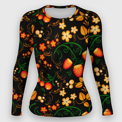 Женский рашгард Хохлома - цветы и ягоды